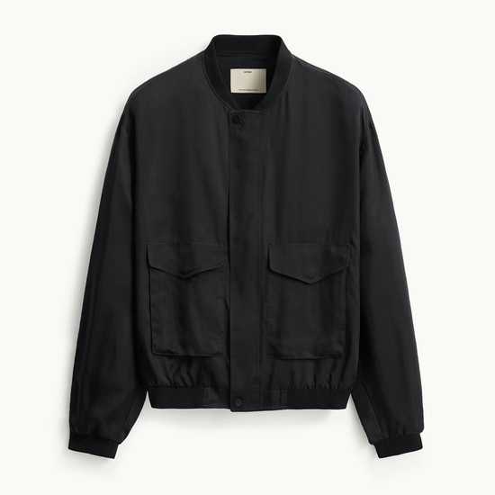 Cupro Bomber Jacket_Black
