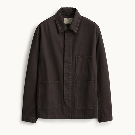 Brushed Cotton Work Jacket_Deep Plum