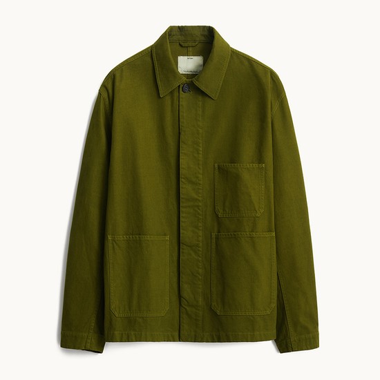 Brushed Cotton Work Jacket_Olive Green