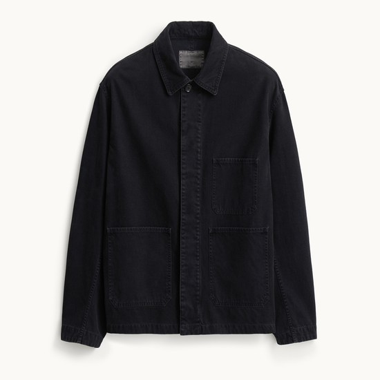 Brushed Cotton Work Jacket_Ink Black