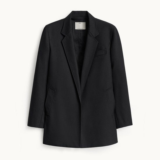 Open Wool Tailored Jacket_Black