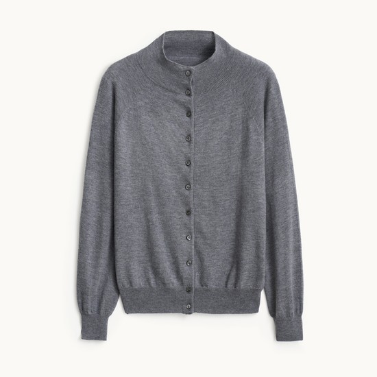 Knit Blouse Cardigan_Charcoal