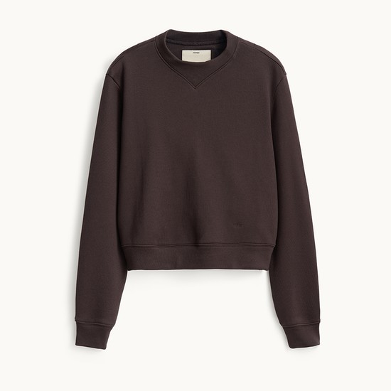 Relaxed Crop Sweat Shirt_Red Brown