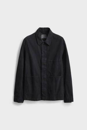 Brushed Cotton Work Jacket_Ink Black