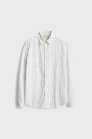 Crinkle Shirt_White Stripe