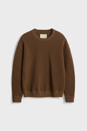 Jacquard Crewneck Knit_Mocha Brown