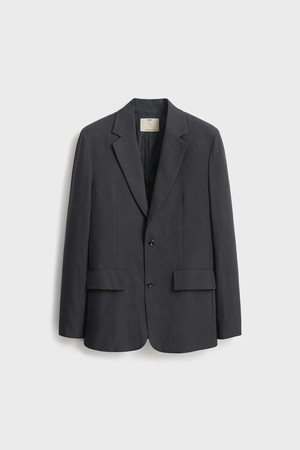 Wool Oversized Tailored Suit Jacket_Charcoal