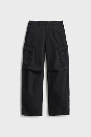 Garment Washed Cargo Pants_Black