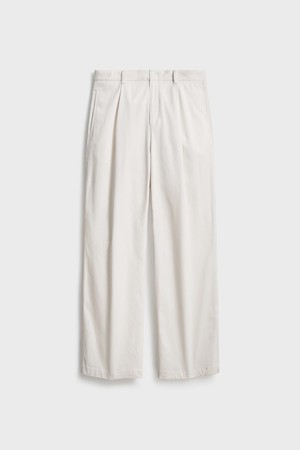Cotton Wide One Tuck Pants_Ivory