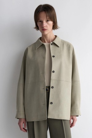Vegan Suede Jacket_Pale Green