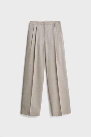 Two Pleated Wide Pants_Beige