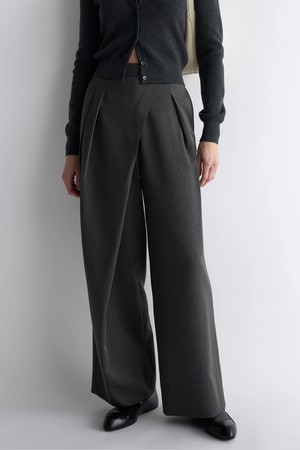 Herringbone Wrap Pants_Brown