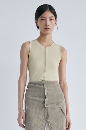 Sleeveless Rib Knit_Sand Beige