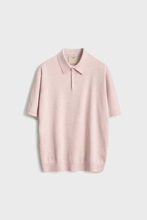 Short Sleeve Comfort Polo Knit_Light Pink