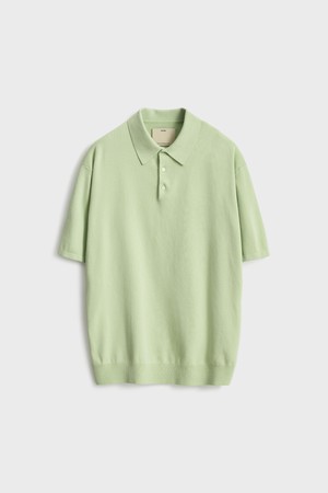 Short Sleeve Comfort Polo Knit_Light Green