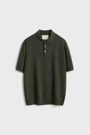 Short Sleeve Comfort Polo Knit_Khaki