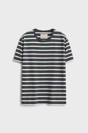 Short Sleeve Classic Stripe T-Shirt_Charcoal Stripe