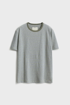 Short Sleeve Classic Thin Stripe T-Shirt_Green Stripe