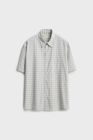 Short Sleeve Comfort Shirt_Gray Check