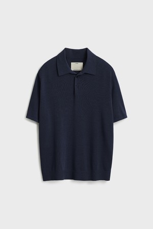 Short Sleeve Classic Polo Knit_Dark Navy