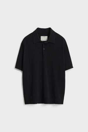 Short Sleeve Classic Polo Knit_Black