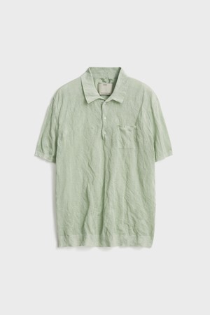 Short Sleeve Crinkle Polo Knit_Mint