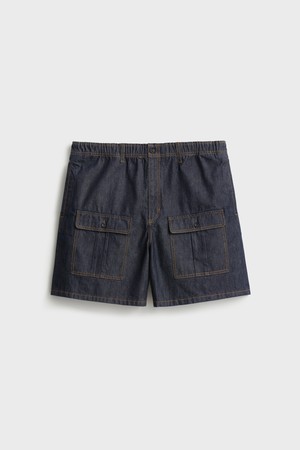 Cargo Denim Shorts_Indigo
