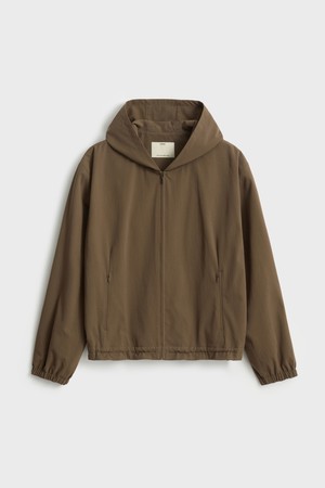 Hooded Zip Up Jacket_Brown