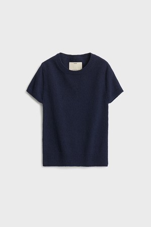 Half Sleeve Knit Top_Navy