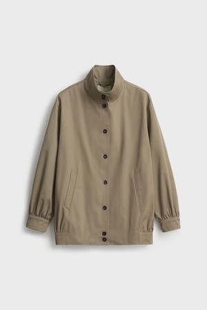 Cotton Highneck Jacket_Greyish Beige