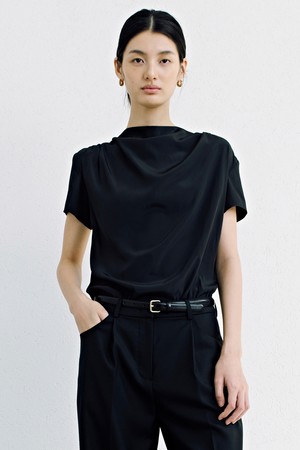 Cowl Neck Blouse_Black