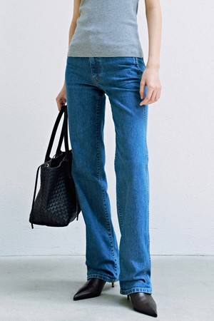 Straight Fit Denim_Mid Blue