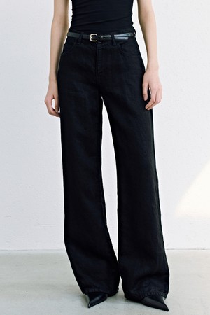 Linen Denim Pants_Black