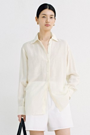 Loosed Sheer Shirts_Ivory