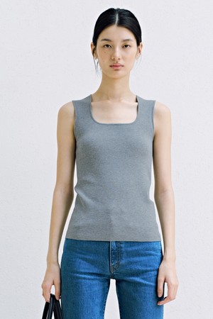 Sleeveless Knit_Melange Gray