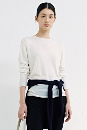 Wool Blended Crewneck Knit_Ivory