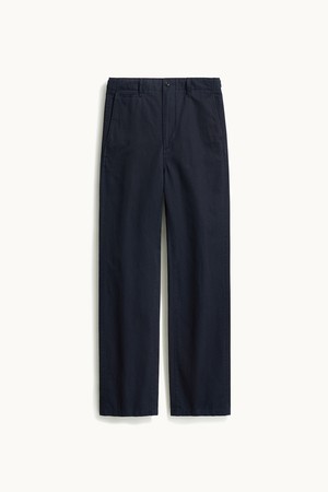 Linen Cotton Officer Chino Pants_Dark Navy