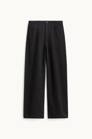 Relaxed Straight Denim Pants_Black