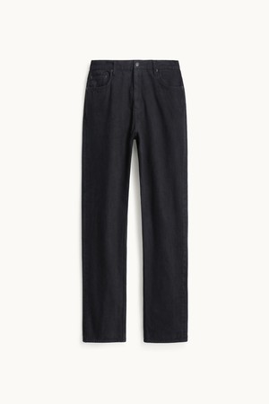 Slim Straight Denim Pants_Black
