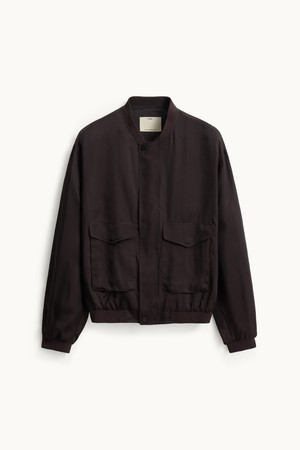 Cupro Bomber Jacket_Red Brown