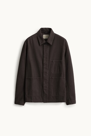 Brushed Cotton Work Jacket_Deep Plum