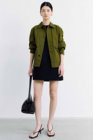Brushed Cotton Work Jacket_Olive Green