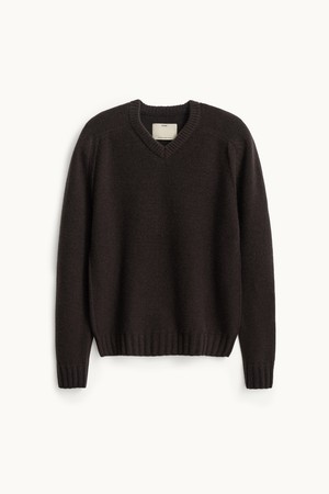 Cashmere V-Neck Knit_Dark Brown