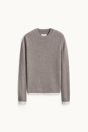 Cashmere Layered Crewneck Knit_Otmeal