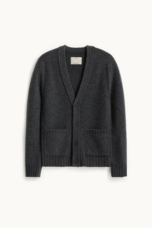 Cashmere Button Cardigan_Charcoal