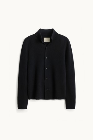Cashmere Compact Highneck Cardigan_Black