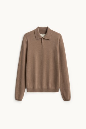 Cashmere Compact Polo Knit_Taupe