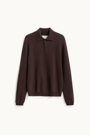 Cashmere Compact Polo Knit_Red Brown