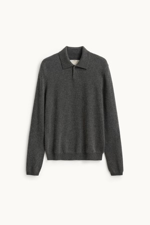 Cashmere Compact Polo Knit_Charcoal