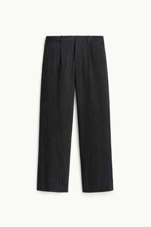 Wool Wide Trouser_Black Stripe